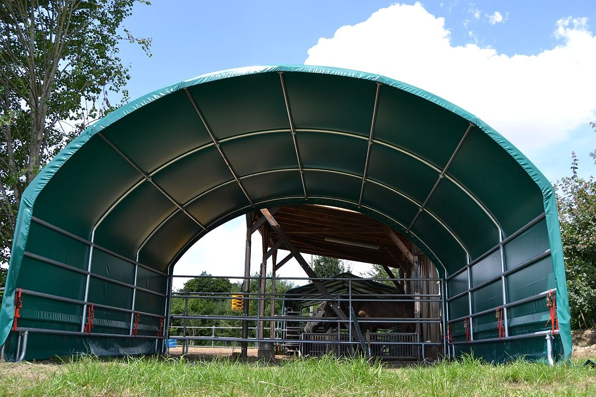 Weidezelt Weideunterstand Lagerzelt Rundbogenzelt 4m x 4m H 3,57m