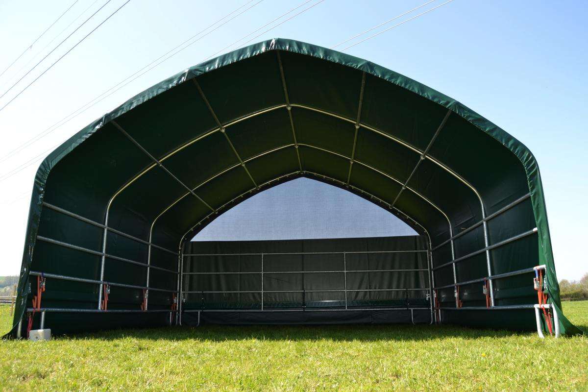 Weidezelt Weideunterstand Lagerzelt Rundbogenzelt 6m x 4m H 3,85m